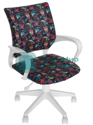 Кресло Бюрократ BuroKIDS 1 W белый, ткань, 120 кг