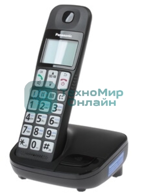 Телефон беспроводной (DECT) Panasonic KX-TGE110RUB черный АОН