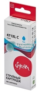 Картридж струйный Sakura 0347C001 (471XL C) для Canon, голубой, 10,8 мл., 680 к.