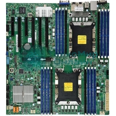 Материнская плата Supermicro MBD-X11DPI-N-B, LGA 3647, Intel C621, 16xDDR4, 14xSATA, 1xM.2, 6xPCI-E 3.0 (x16, x8), 2x 1Gb LAN, 1xVGA, 4xUSB-A 2.0, 3xUSB-A 3.2 Gen 1, 2xCOM, E-ATX, Bulk