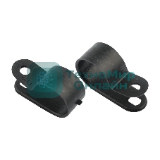 Кабельная скоба под винт Rexant 16 мм, черная, упаковка 50 шт.