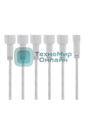 Разветвитель-Y для уличных гирлянд Neon-night Professional (1 вход, 5 выходов) белый ПВХ