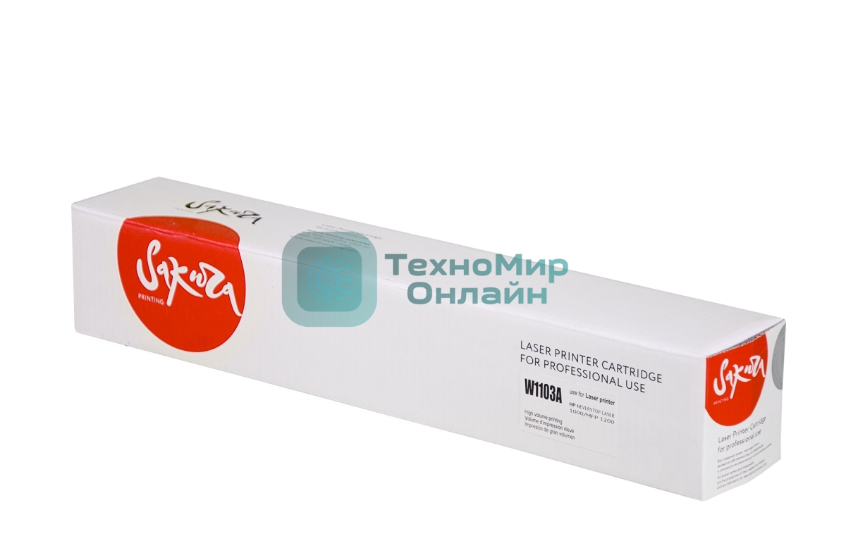 Заправочный комплект тонера Sakura W1103A для HP Neverstop, черный, 2500 к.