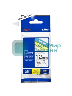 Картридж ленточный Brother TZE231 (12 мм черн/бел, аналог TZ-231)