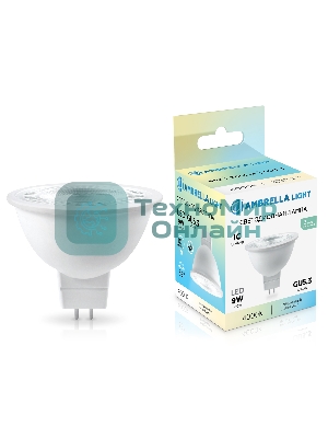 Лампа светодиодная	Ambrella light 170904 LED MR16 9W IC GU5.3 4000K 175-265V 38°