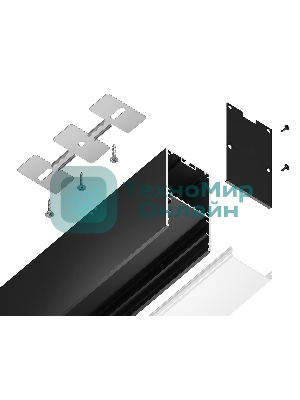 Алюминиевый профиль Ambrella light GP3000BK черный 2000*35*67