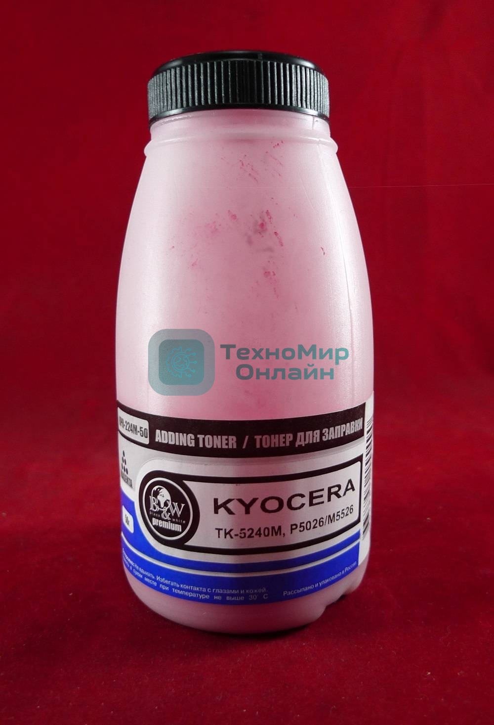 Тонер для Kyocera TK-5240M, P5026/M5526 Magenta (фл. 50г) 3K B&W Premium фас. Россия