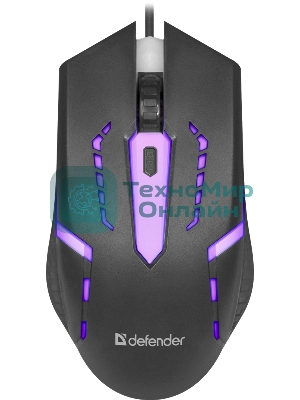 Мышь проводная Defender Hit MB-601 черный, 1200 dpi, USB, кнопки - 4
