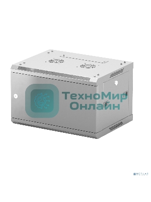 Шкаф телекоммуникационный настенный NEOMAX 6U (600х350), металлическая дверь, замок-ключ (3 шт), разборный, цвет серый (1 коробка) NCB-WM6U-6035MK3-100-GY