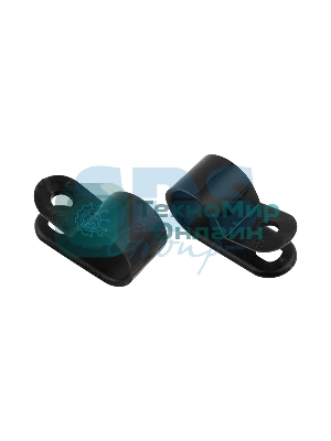 Кабельная скоба под винт Rexant 12 мм, черная, упаковка 50 шт.