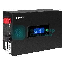 Источник бесперебойного питания (инвертор, синус, для котла, PF=1, настенный) ExeGate IdealSine SR-1500.LCD.2SH  1500VA/1500W, чистая синусоида, цветной LCD-дисплей, 2*Schuko, настенный, черный