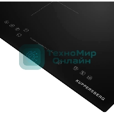 Варочная панель Kuppersberg ICI 412, индукция, High-Tech, прямой край, 9 уровней мощности, бустер, Stop and Go, Flexi-zone, автоматическое отключение, таймер, индикатор остаточного тепла, сенсорное управление, черный