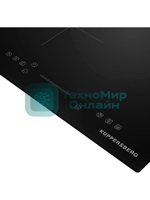 Варочная панель Kuppersberg ICI 412, индукция, High-Tech, прямой край, 9 уровней мощности, бустер, Stop and Go, Flexi-zone, автоматическое отключение, таймер, индикатор остаточного тепла, сенсорное управление, черный