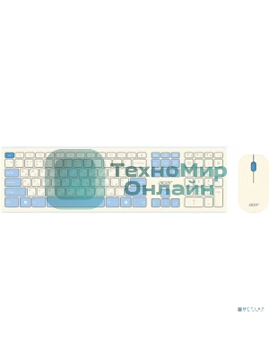 Комплект клавиатура + мышь Acer OCC205 беспроводной USB, 1200 dpi, белый/голубой