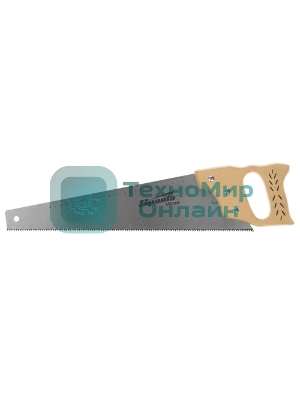 Ножовка по дереву Sparta 450 мм, 7-8 ТРI, каленый зуб, линейка, деревянная рукоятка