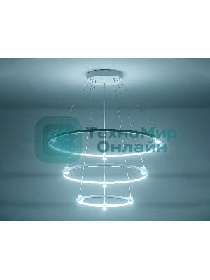 Подвесной светодиодный светильник Ambrella light FL5511/3+9 WH белый 90W 3000K/4200K/6400K D800/600/400*1300 (без ПДУ)