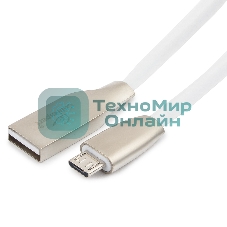 Кабель USB2.0 Cablexpert CC-G-mUSB01W-3M, AM/microB, серия Gold, длина 3м, белый, блистер