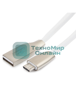 Кабель USB2.0 Cablexpert CC-G-mUSB01W-3M, AM/microB, серия Gold, длина 3м, белый, блистер