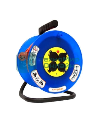 Удлинитель на катушке 4х40 м с заземл. 16А IP44 ВЕМ-250 термо ПВС 3х1.5 розетки с защ. крышкой UNIVersal 9634175