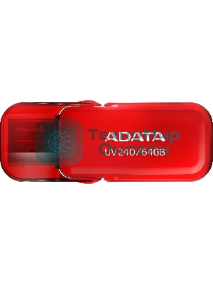 Флешка USB ADATA UV240 (AUV240-64G-RRD), 64Gb, USB 2.0, R/W 15/5, красный