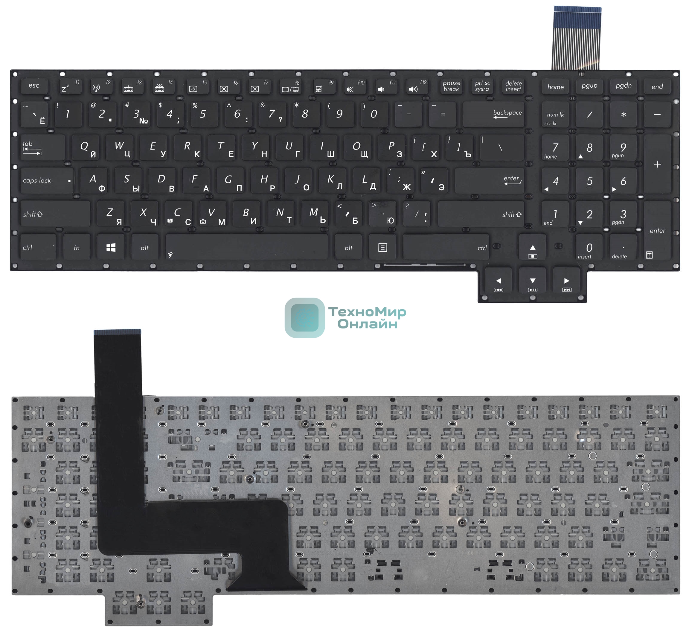Клавиатура для ноутбука Asus G750 G750JX G750JW черная без рамки
