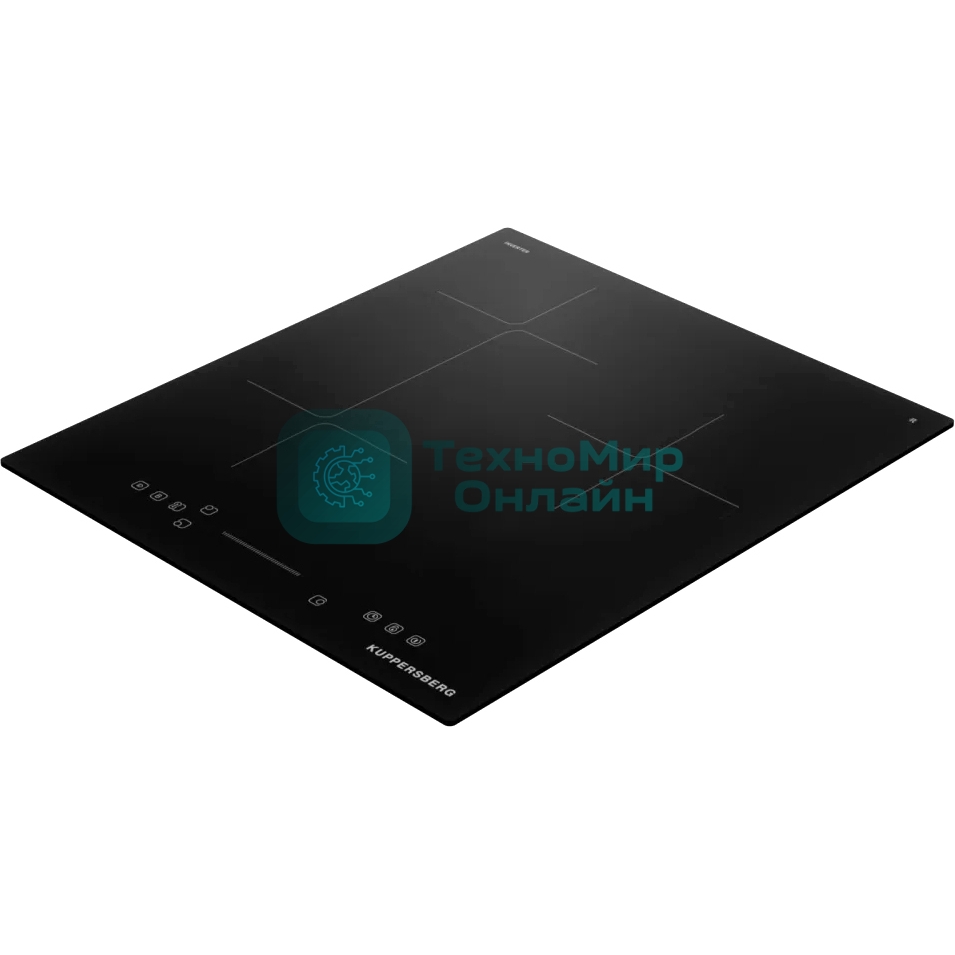 Варочная панель Kuppersberg ICI 412, индукция, High-Tech, прямой край, 9 уровней мощности, бустер, Stop and Go, Flexi-zone, автоматическое отключение, таймер, индикатор остаточного тепла, сенсорное управление, черный