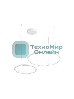 Подвесной светодиодный светильник Ambrella light FL5521/2+6 WH белый 45W 3000K/4200K/6400K D600/400*1300 (без ПДУ)