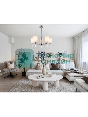 Люстра Ambrella light LH56251/5 SN/FR никель/белый матовый E27/5 max 60W D600*590