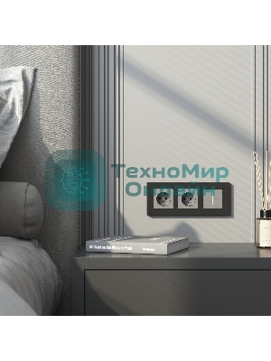 Рамка на 3 поста Slab (черный софт) W0032908