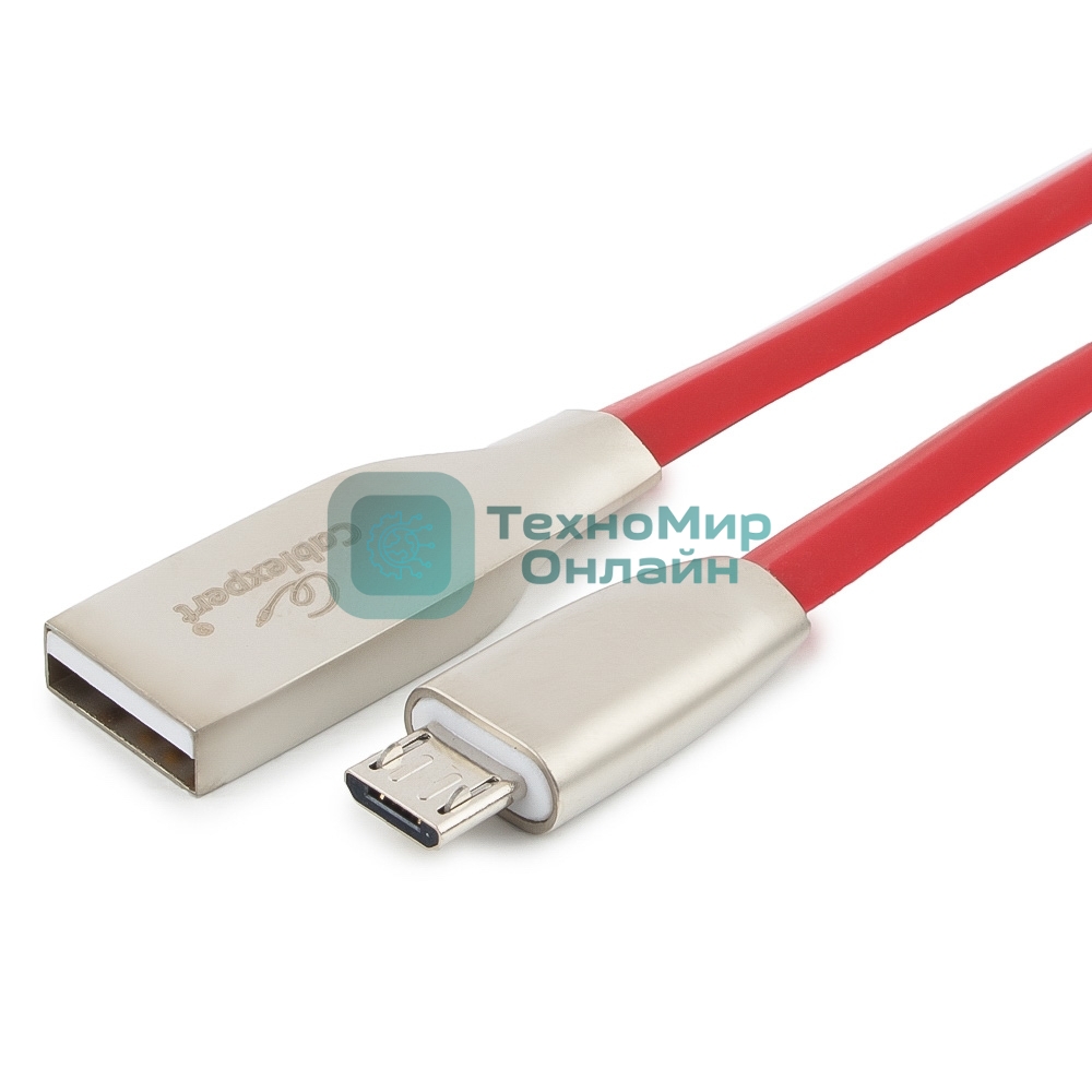Кабель USB2.0 Cablexpert CC-G-mUSB01R-1M, AM/microB, серия Gold, длина 1м, красный, блистер