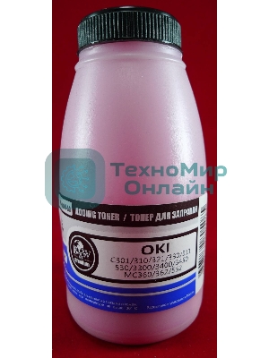 Тонер OKI C301/C321/C310/C330/C331/C510/C511/C530/C531/C3300/C3400/C3450/C3520/C3530/C3600/C5600/C5700/MC350/MC351/MC352/MC360/MC361/MC362/MC561/MC562 Magenta (фл., 50г) B&W Premium (Tomoegawa) - фас.России