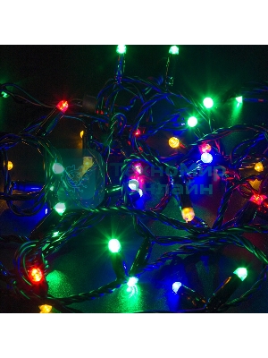 Гирлянда Neon-night Нить 10м, постоянное свечение, черный ПВХ, 230В, цвет: Мультиколор