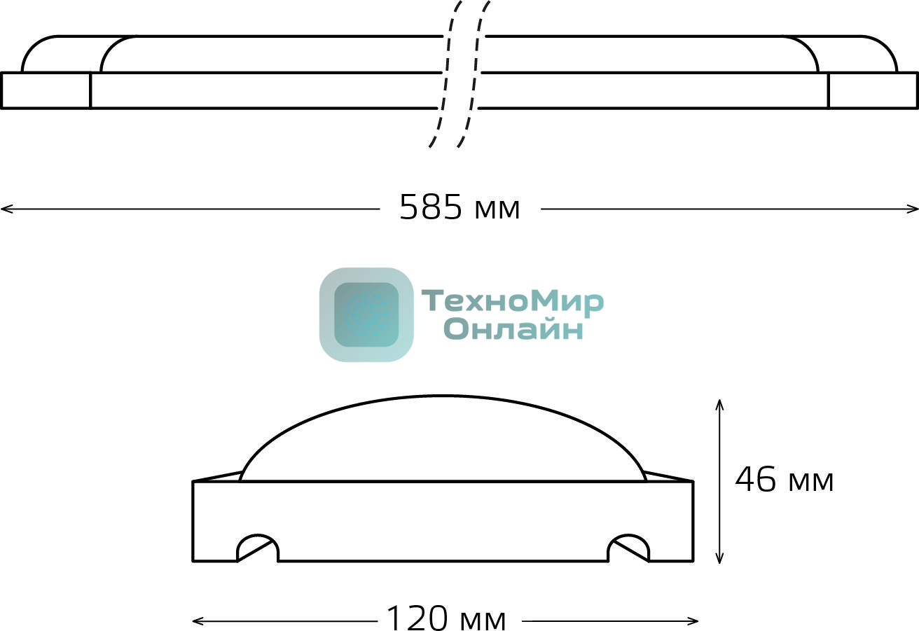 Светильник линейный Gauss WLF-4 18W 1520lm 4000K 185-265V IP20 585x120x46мм сталь LED 1/12