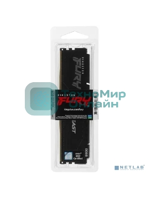 Оперативная память Kingston Fury Beast, DDR5, 32GB (1x32GB), 5200MHz, CL40, DIMM, радиатор, черный