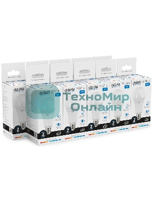 Лампа светодиодная Gauss Elementary A67 35Вт цок.: E27 груша 220B св. свеч. бел. хол. (упак.: 10 шт)