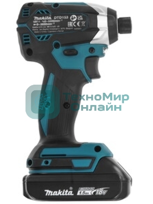Дрель-шуруповерт Makita DTD153SY, 18 В, 1,5 Ач, 170 Нм, бесщеточный, ударный
