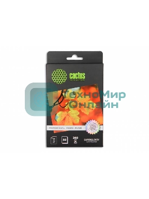 Фотобумага Cactus CS-HGA626050 Professional суперглянцевая A6 260 г/м2 50 листов