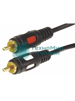 Шнур Rexant 2 RCA - 2 RCA, длина 1,5 м етра, черный (GOLD)