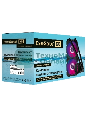 Система жидкостного охлаждения ExeGate BlackWater-240V2.PWM.RGb черный, 120 мм, алюминий, 2000 об/мин, 22 дБ, 4 pin, 220 Вт