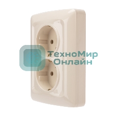 Розетка Kranz 2-ая DEA с/з с/у 16А бежевый (1/10/100)