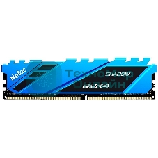 Оперативная память NETAC Shadow, DDR4, 8GB (1x8GB), 2666MHz, CL19, DIMM, с радиаторами, синий