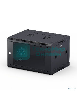 Шкаф телекоммуникационный настенный NEOMAX 9U (600х450), стеклянная дверь, замок-ключ (3 шт), разборный, цвет черный (1 коробка) NCB-WM9U-6045GK3-100-BK