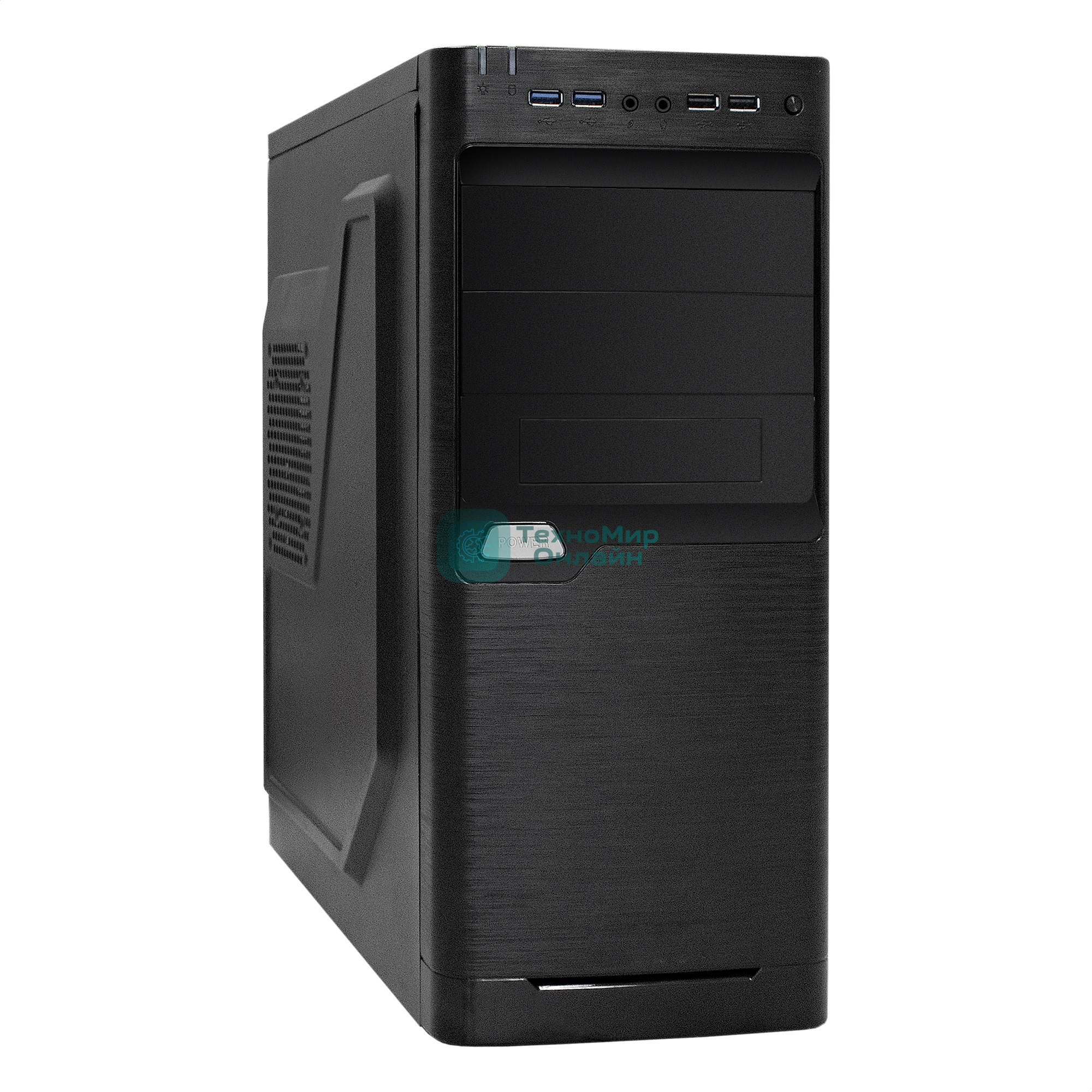 Компьютерный корпус Miditower ExeGate XP-330U-UNS400 (ATX, БП UNS400 с вент. 12см, 2хUSB/2хUSB 3.0, аудио, черный)