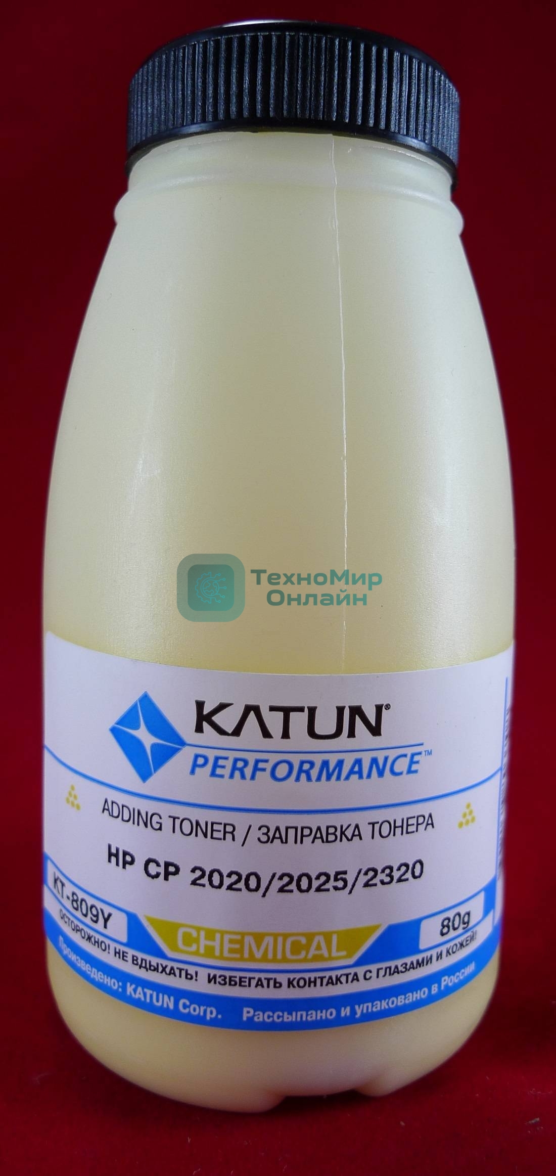 Тонер HP CP2020/2025/CM2320 Yellow, химический (фл.80г.) Katun фас. России