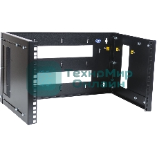 Кронштейн телекоммуникационный настенный 12U, регулируемая глубина 300-450 мм, цвет черный