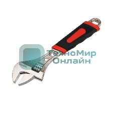 Разводной ключ Rexant 250 мм никелированный, двухкомпонентная рукоятка