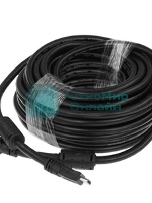 Кабель Cablexpert HDMI CC-HDMI4-15M, 19M/19M, v2.0, медь, позол.разъемы, экран, 15м, черный, пакет