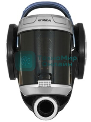 Пылесос Hyundai HYV-C2575 серебристый/темно-синий, 380/2000 Вт, уборка сухая, пылесборник контейнер 3.5 л