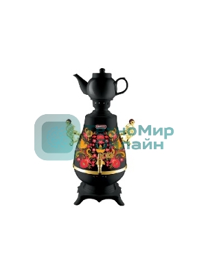 Самовар Centek СТ-0092 B (черный+рисунок+золото), 4.0 л, 2300Вт, поддерж. t + LED индикатор, керам зав