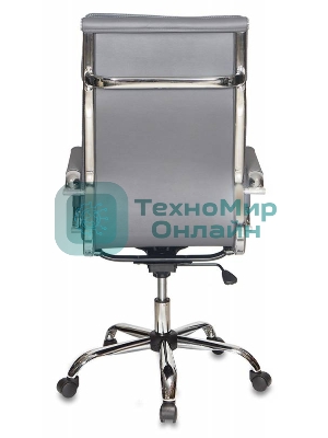 Кресло руководителя Бюрократ CH-993/grey серый, искусственная кожа, крестовина хром